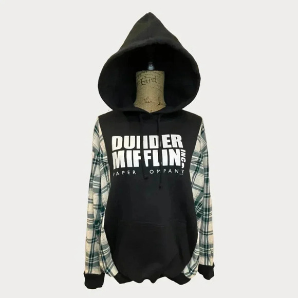 UPCYCLED Dunder Mifflin‎ Hoodie - Picture 1 of 3